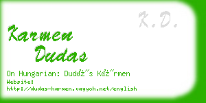 karmen dudas business card